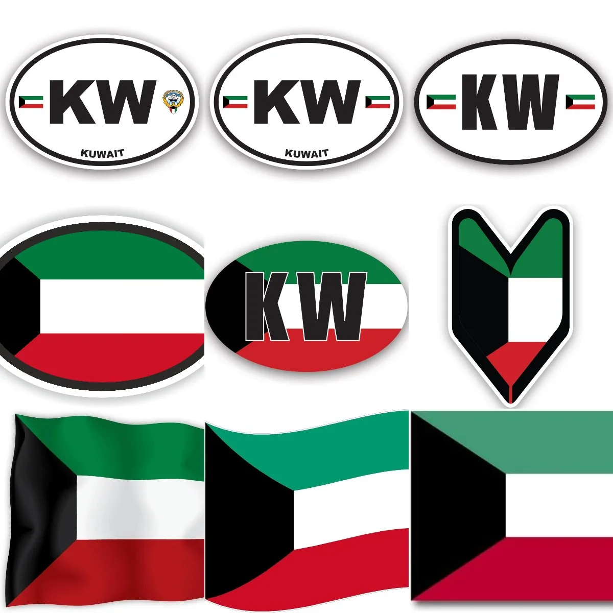 Car Accessories Kuwait - KW Koeweit Vlag Embleem Creatieve PVC