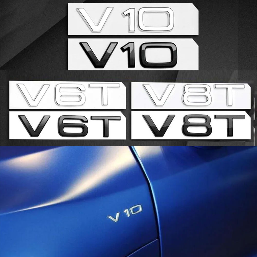 Car Accessories Logo - 3D ABS Chroom Zwart Logo V6T