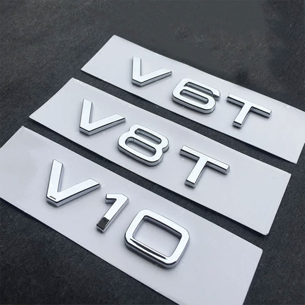 3D ABS Chroom Zwart Logo V6T V - Car Accessories Logo recensie en prijs